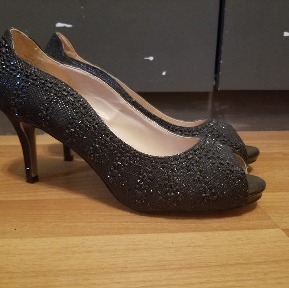 Black Sparkle Heels - Picture 1 of 1